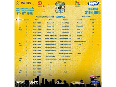 Schedule For 2026 ASIAN HEYBALL OPEN
