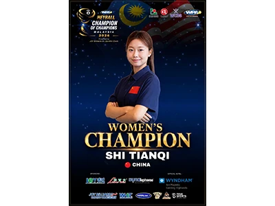 Congratulations To Shi Tianqi From China, The Women’s Champion Of The Heyball...